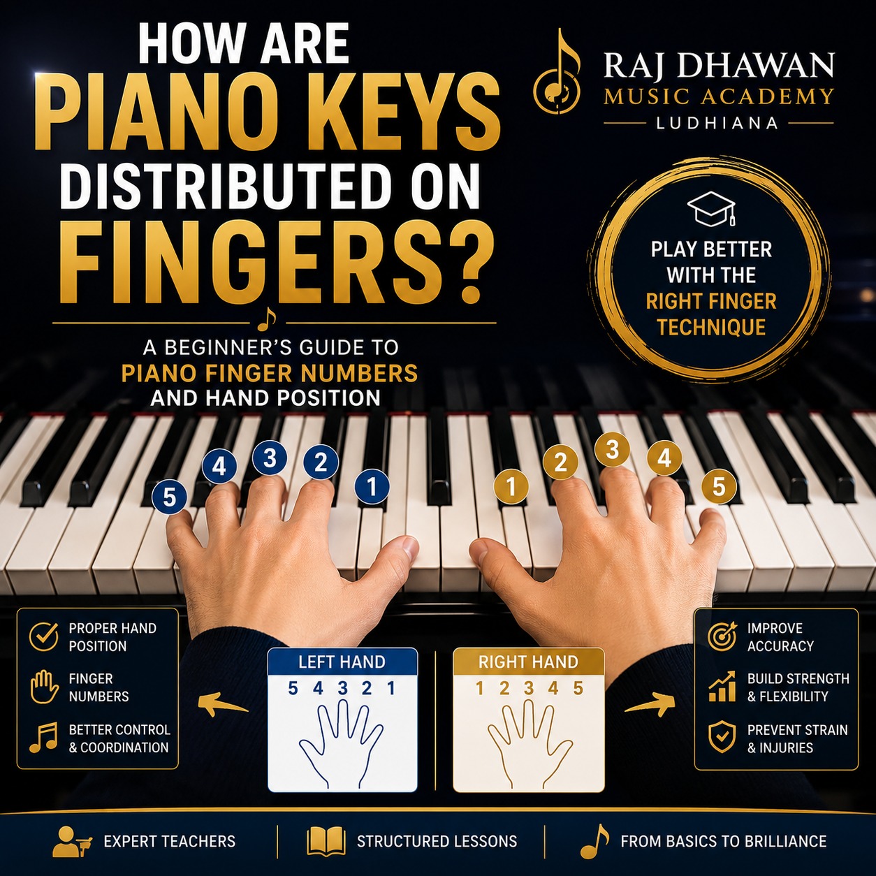 Piano Keys Distributed on Fingers
