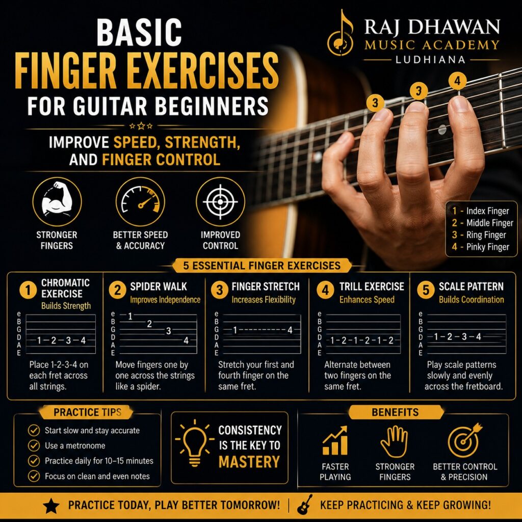 Basic Finger Exercises for Guitar Beginners